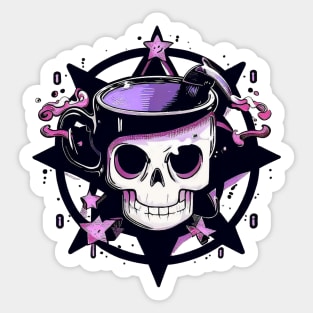 black coffee magic skull Sticker